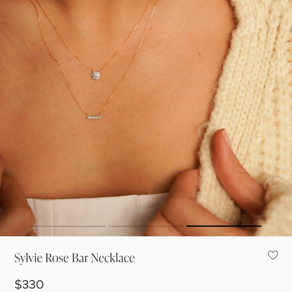 Dana Rebecca Sylvie Rose Bar Necklace in Rose Gold